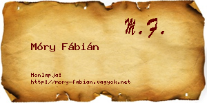 Móry Fábián névjegykártya